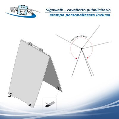 SignWalk - Cavalletto pubblicitario bifacciale con personalizzazione inclusa