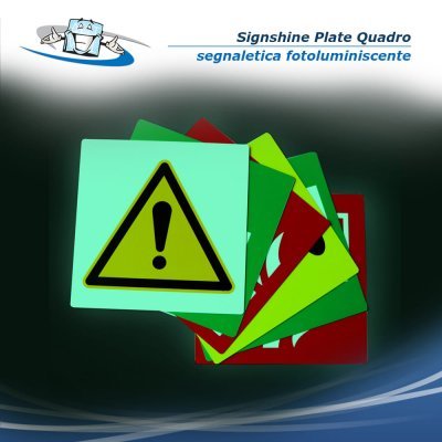 Signshine Plate Quadro - Segnaletica di sicurezza fotoluminescente vari simboli in 2 formati