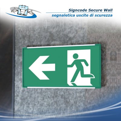 Signcode Secure Wall - Segnaletica di uscita di sicurezza a parete