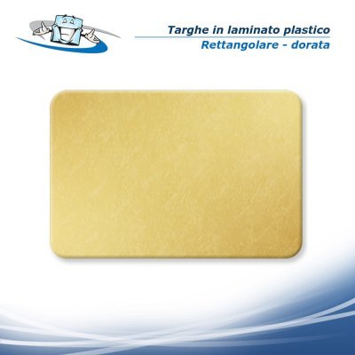 Targa Personalizzata Dorata o Argentata Ovale o Rettangolare in laminato plastico da Interno ed Esterno