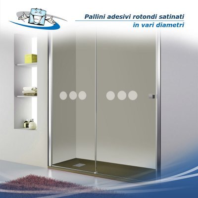 Pallini Cerchietti Adesivi Rotondi per vetri colore bianco effetto satinato sabbiato