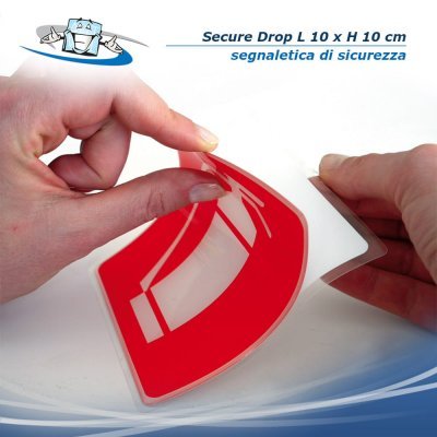 Secure Drop - Segnaletica di sicurezza adesiva con effetto 3D