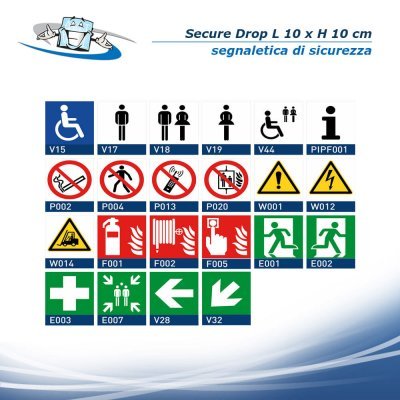 Secure Drop - Segnaletica di sicurezza adesiva con effetto 3D