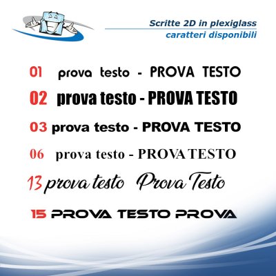 Scritta Nome Logo Plexiglass - aratteri dissponibili