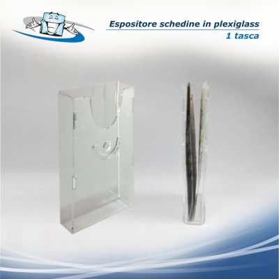 Espositore a tasche da parete per gratta e vinci e schedine in plexiglass - 1 tasca
