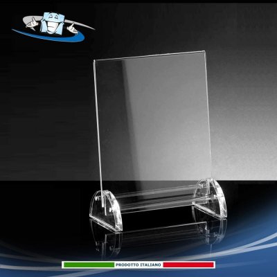 Porta listini con base luna in plexiglass in vari formati