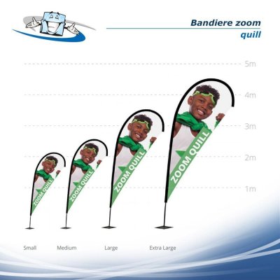 Bandiere Zoom pubblicitarie personalizzabili modello penna d'oca