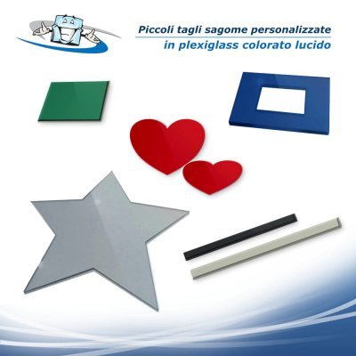 Taglio laser plexiglass sagomato su misura piccoli formati a partire da 3x3 cm