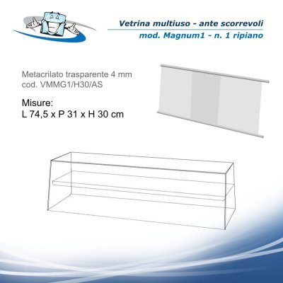 Vetrina multiuso da banco in plexiglass per alimenti - Magnum 1 con ante scorrevoli