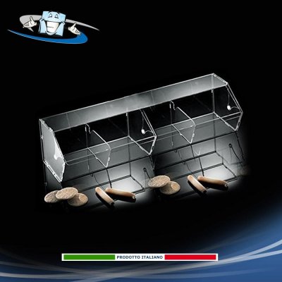 Porta cialde in plexiglass da banco