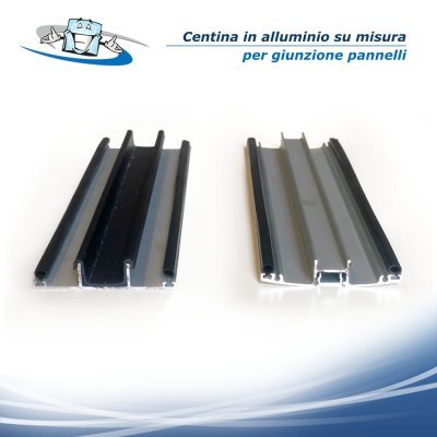 Centina in alluminio su misura per congiunzione pannelli in plexiglass e policarbonato