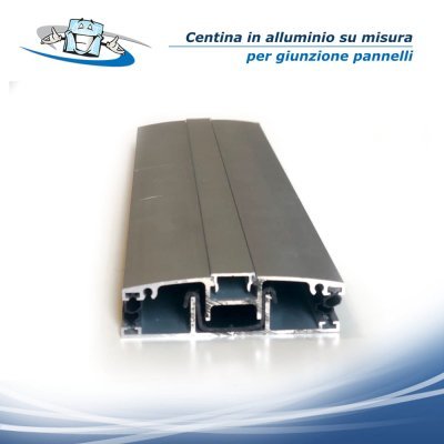 Centina in alluminio su misura per congiunzione pannelli in plexiglass e policarbonato