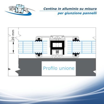 Centina in alluminio su misura per congiunzione pannelli in plexiglass e policarbonato