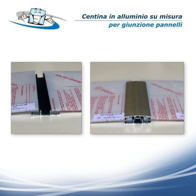 Centina in alluminio su misura per congiunzione pannelli in plexiglass e policarbonato
