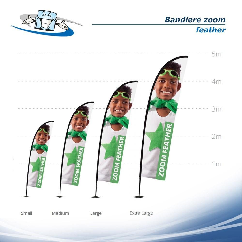Bandiere Zoom pubblicitarie personalizzabili modello piuma vela