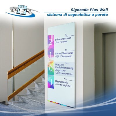 Signcode plus wall - Sistema di segnaletica a parete in varie dimensioni
