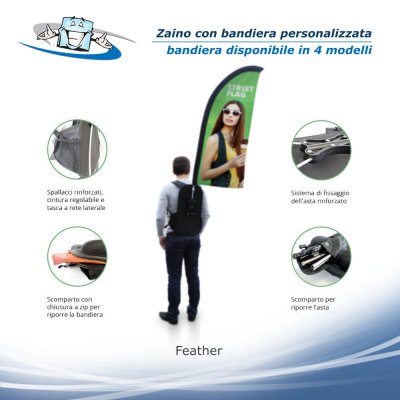 Street Flag - Zaino con bandiera personalizzata