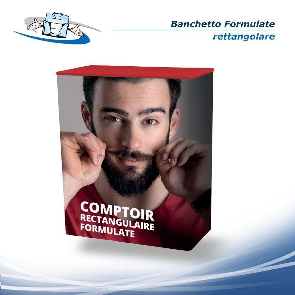 Reception Banchetti Formulate - Banco reception per stand  rettangolare con personalizzazione inclusa