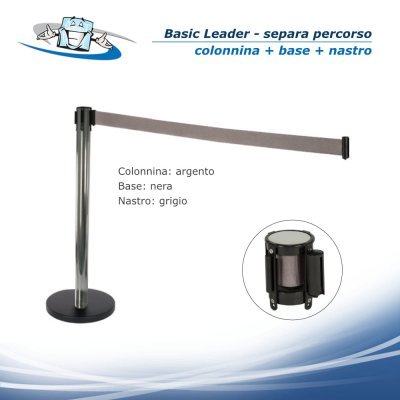 Basics Leader - Colonnina Separa Percorso - Guida linee con nastro riavvolgibile in vari colori