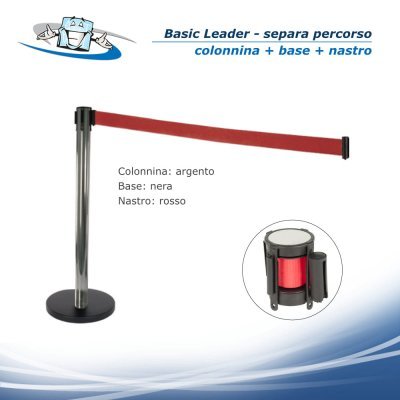 Basics Leader - Colonnina Separa Percorso - Guida linee con nastro riavvolgibile in vari colori