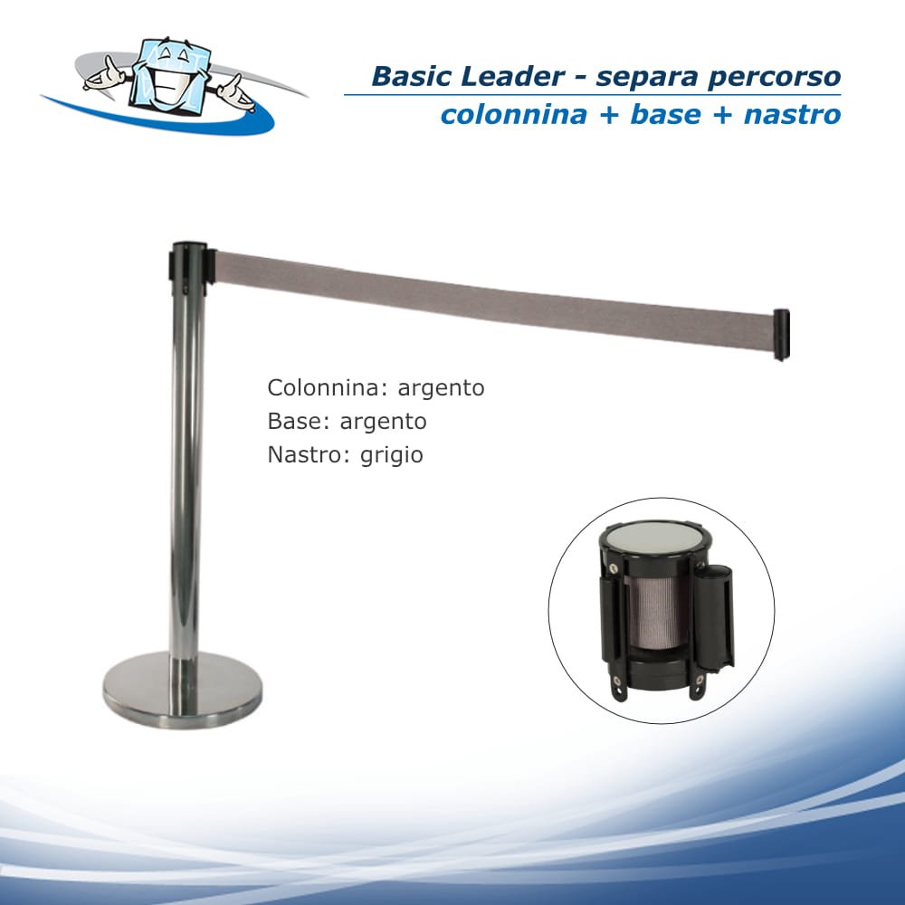 Basics Leader - Colonnina Separa Percorso - Guida linee con nastro riavvolgibile in vari colori