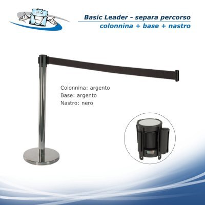 Basics Leader - Colonnina Separa Percorso - Guida linee con nastro riavvolgibile in vari colori