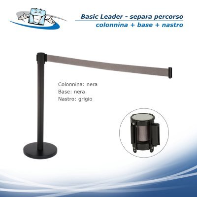 Basics Leader - Colonnina Separa Percorso - Guida linee con nastro riavvolgibile in vari colori