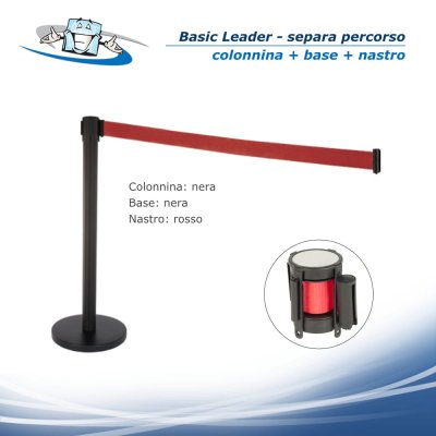 Basics Leader - Colonnina Separa Percorso - Guida linee con nastro riavvolgibile in vari colori