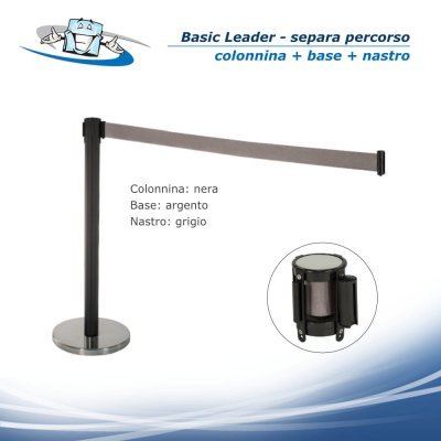 Basics Leader - Colonnina Separa Percorso - Guida linee con nastro riavvolgibile in vari colori