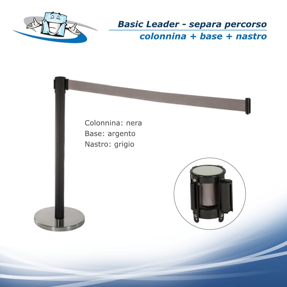 Basics Leader - Colonnina Separa Percorso - Guida linee con nastro riavvolgibile in vari colori