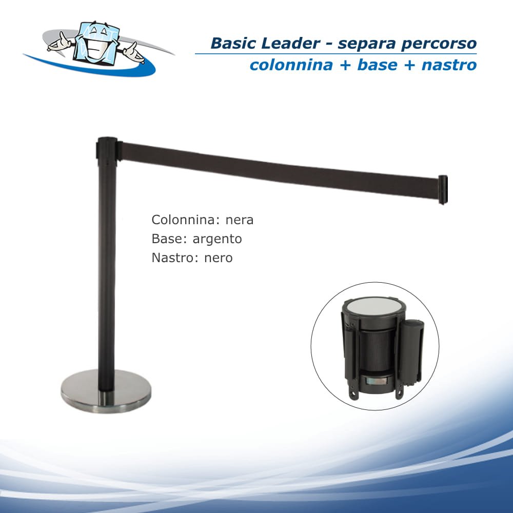 Basics Leader - Colonnina Separa Percorso - Guida linee con nastro riavvolgibile in vari colori