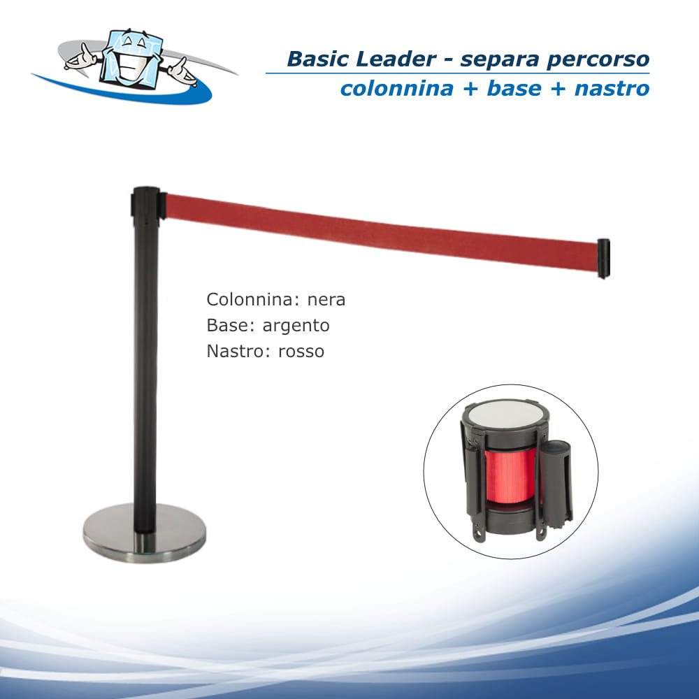 Basics Leader - Colonnina Separa Percorso - Guida linee con nastro riavvolgibile in vari colori