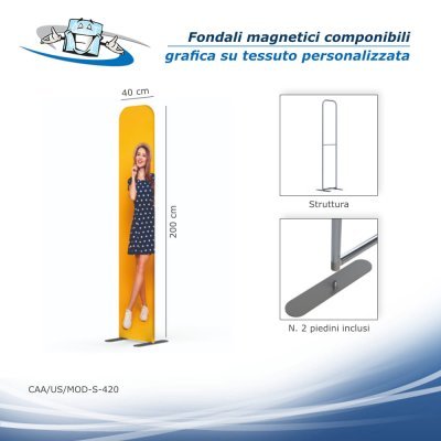 Modulate - Fondali magnetici componibili con grafica su tessuto personalizzata