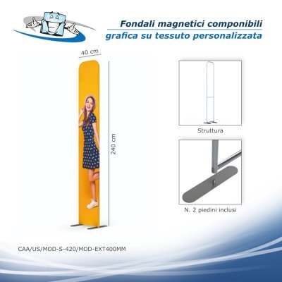 Modulate - Fondali magnetici componibili con grafica su tessuto personalizzata