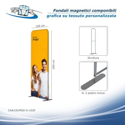 Modulate - Fondali magnetici componibili con grafica su tessuto personalizzata