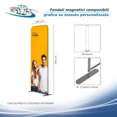 Modulate - Fondali magnetici componibili con grafica su tessuto personalizzata