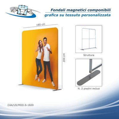 Modulate - Fondali magnetici componibili con grafica su tessuto personalizzata
