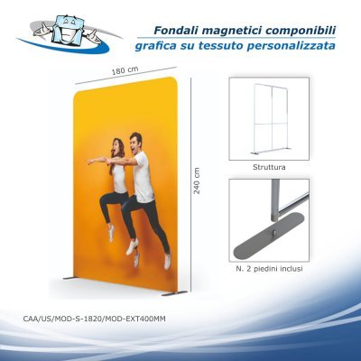 Modulate - Fondali magnetici componibili con grafica su tessuto personalizzata