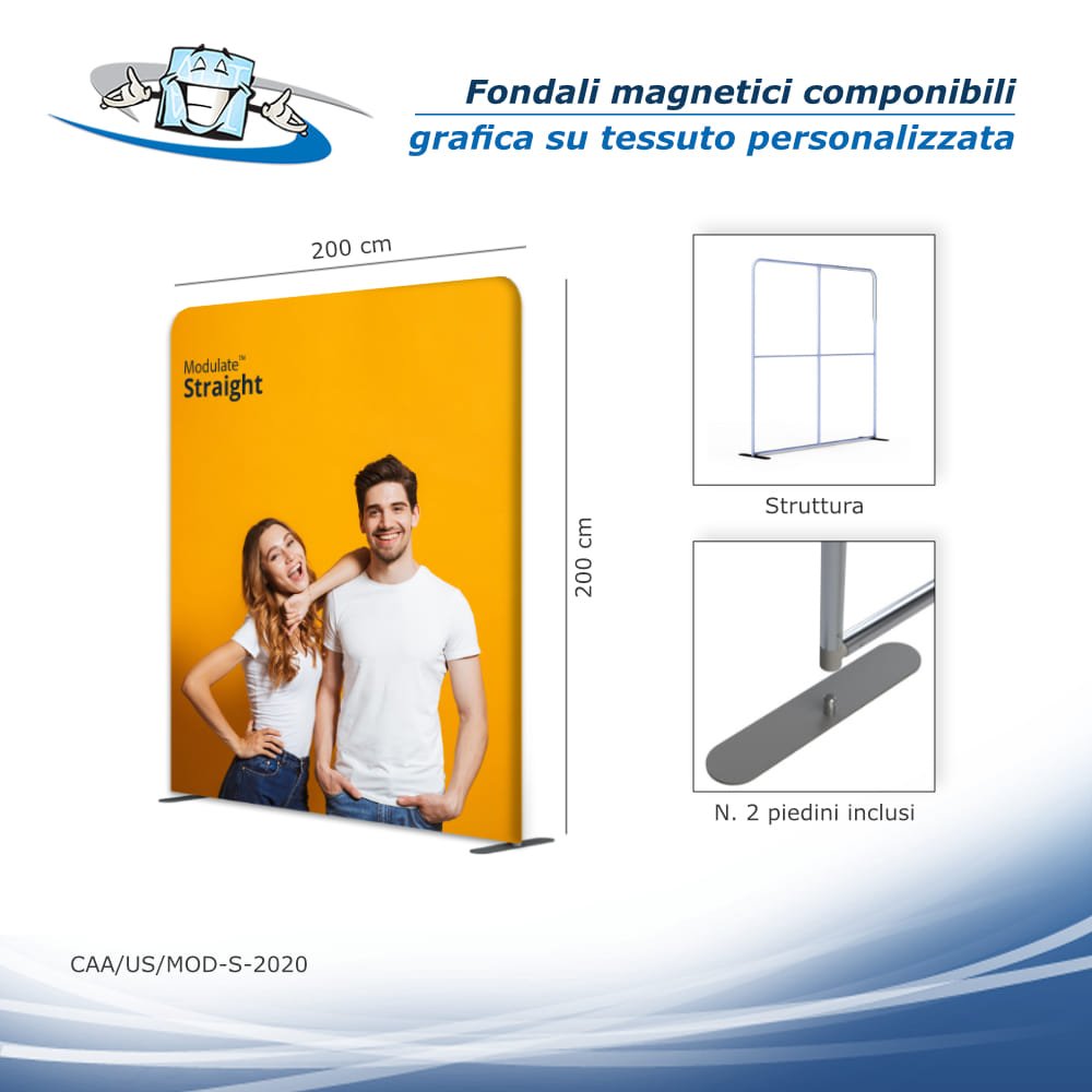 Modulate - Fondali magnetici componibili con grafica su tessuto personalizzata