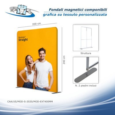 Modulate - Fondali magnetici componibili con grafica su tessuto personalizzata