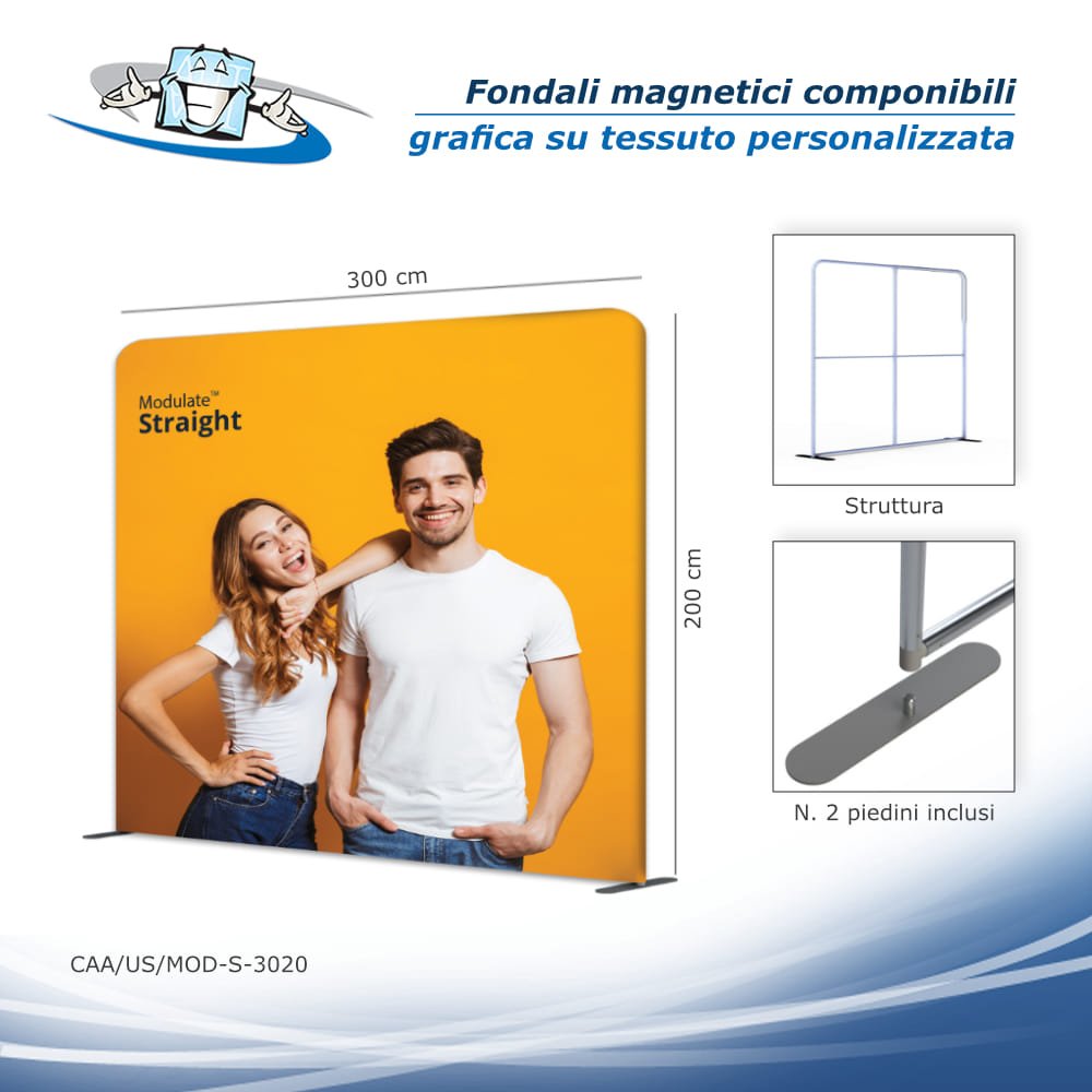 Modulate - Fondali magnetici componibili con grafica su tessuto personalizzata