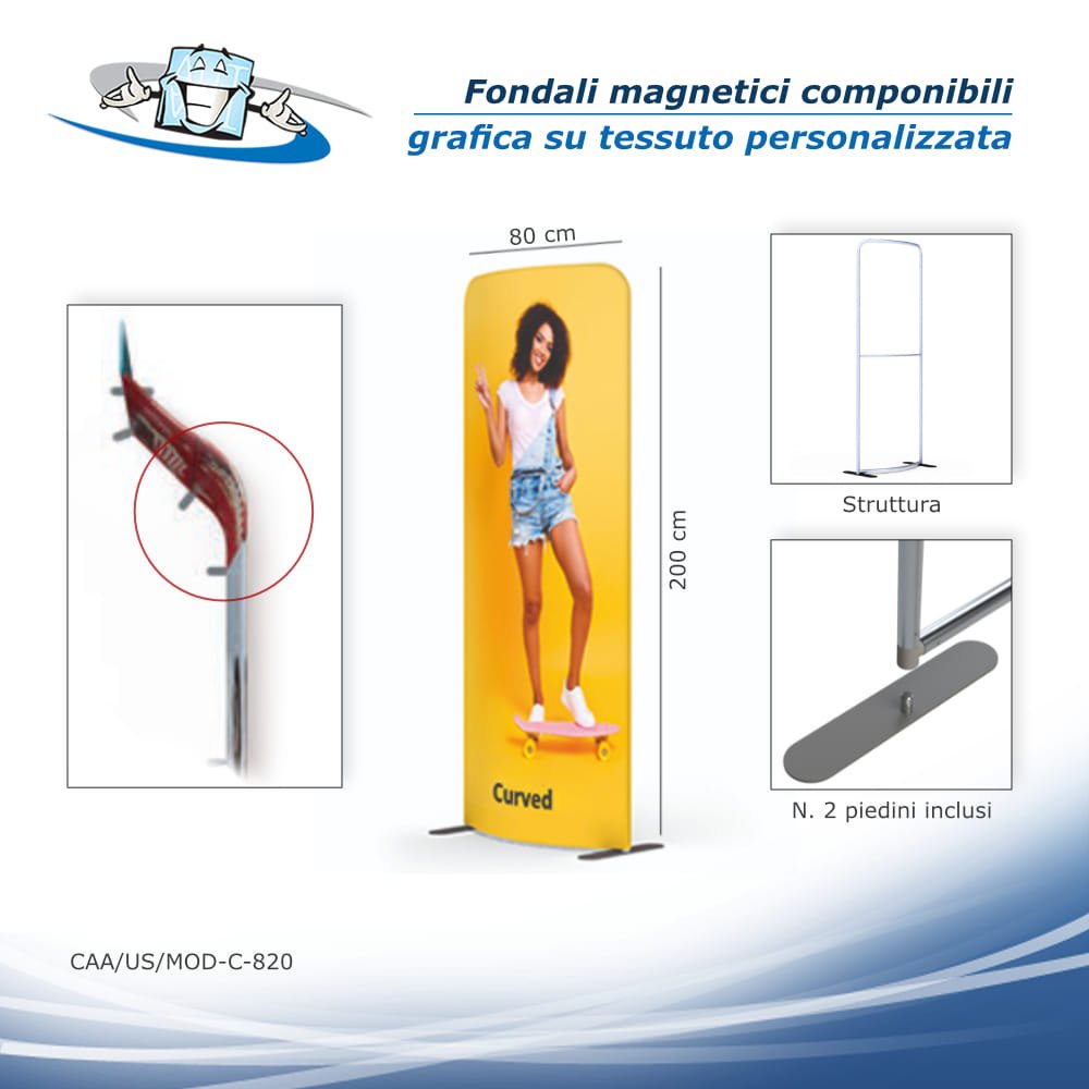 Modulate - Fondali magnetici componibili con grafica su tessuto personalizzata