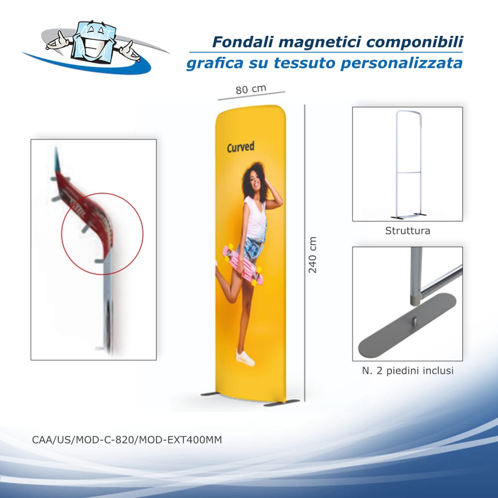 Modulate - Fondali magnetici componibili con grafica su tessuto personalizzata