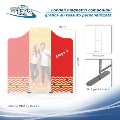 Modulate - Fondali magnetici componibili con grafica su tessuto personalizzata