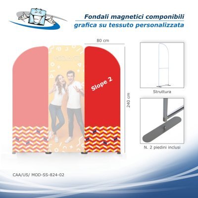 Modulate - Fondali magnetici componibili con grafica su tessuto personalizzata