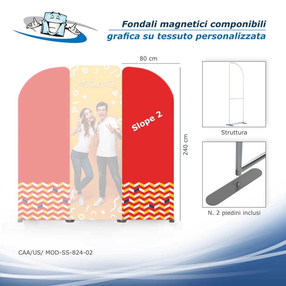 Modulate - Fondali magnetici componibili con grafica su tessuto personalizzata