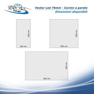 Vector LED 75 mm -  Cornice retroilluminata da parete con grafica personalizzata