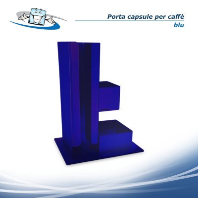 Porta capsule da caffè in plexiglass blu