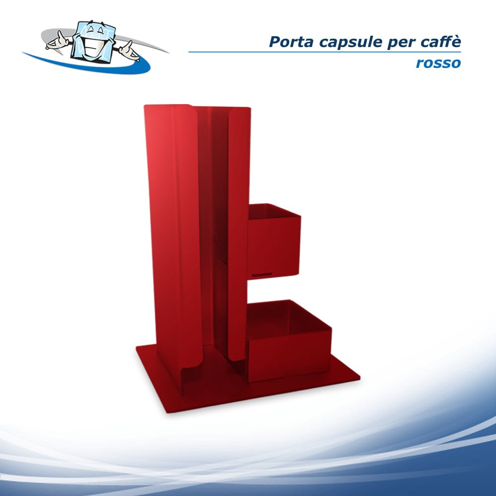 Porta capsule da caffè in plexiglass rosso