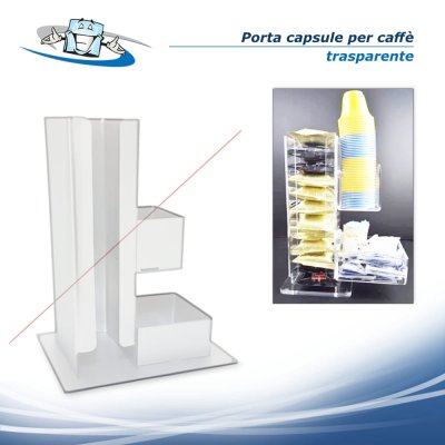 Porta capsule da caffè in plexiglass trasparente